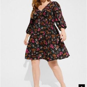Torrid leopard black dress size 0 12 nwt plus